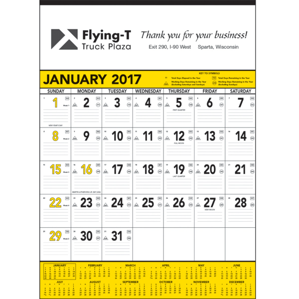 Triumph Yellow & Black Contractor 13 Month Wall Calendar