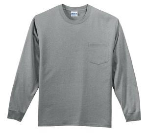 Gildan Ultra Cotton 6 Ounce Long Sleeve Pocket T-Shirt