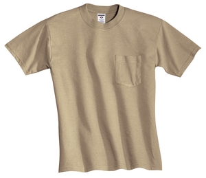 Jerzees 5.6 Ounce 50/50 Cotton Poly Blend Pocket T-Shirt