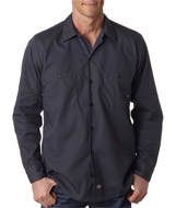 Dickies Men's Long-Sleeve Industrial Poplin Work Shirt